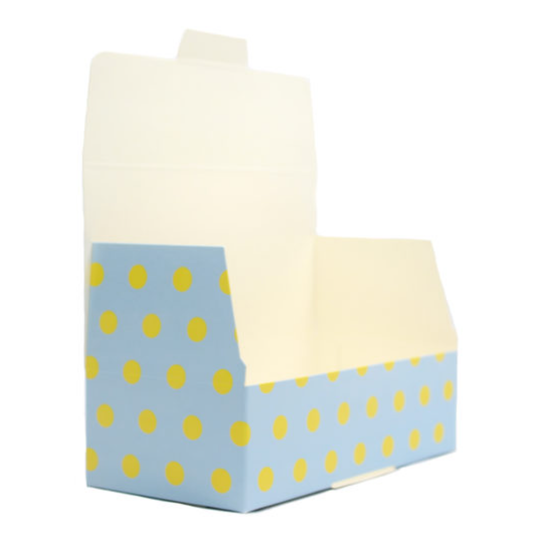 Gift Box: Sky blue with yellow polka dots