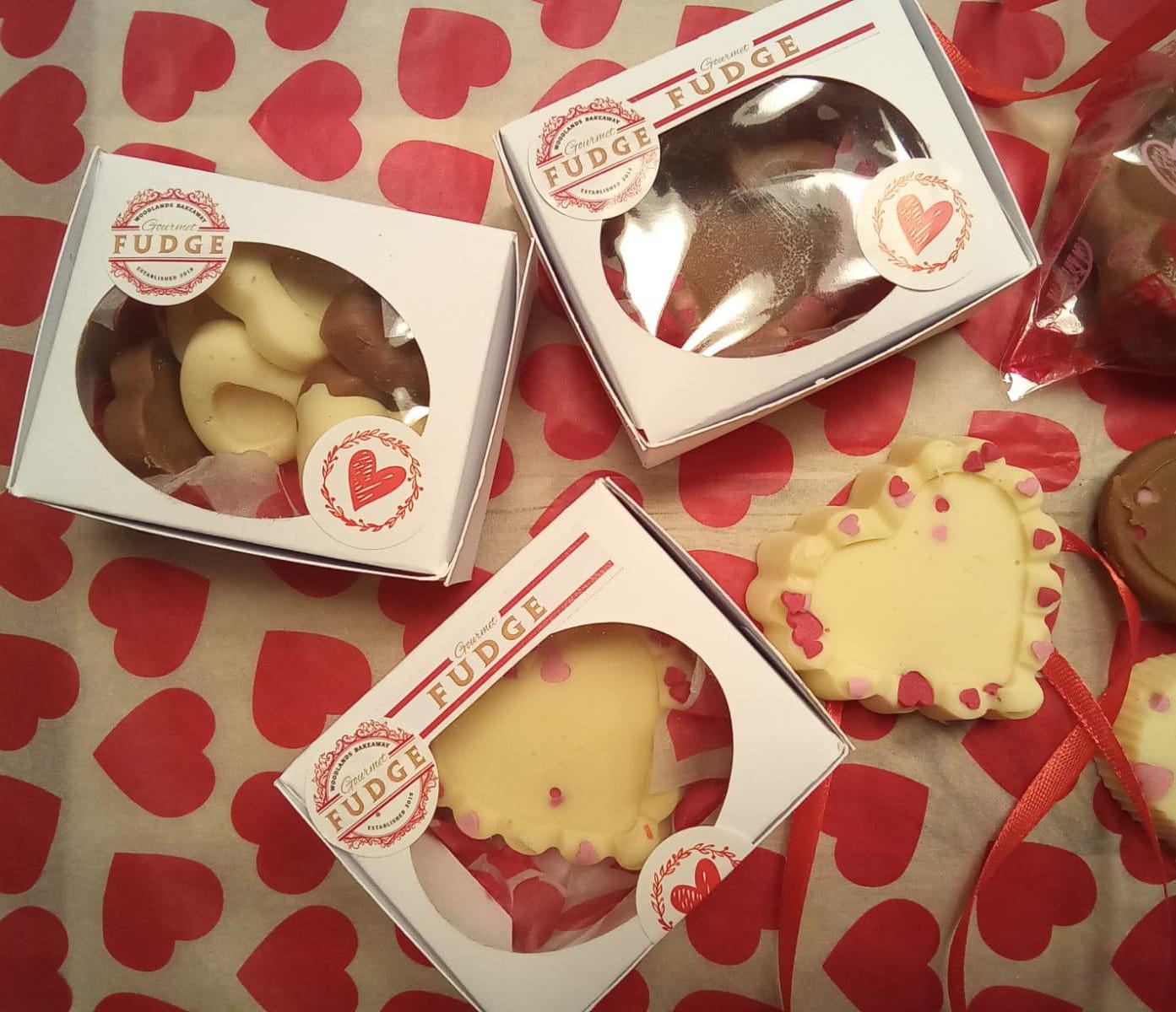Valentines Day Heart Fudge gift box