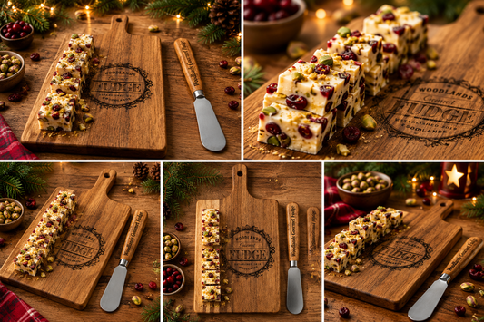 Artisan Fudge Wooden Serving Board and Knife Set